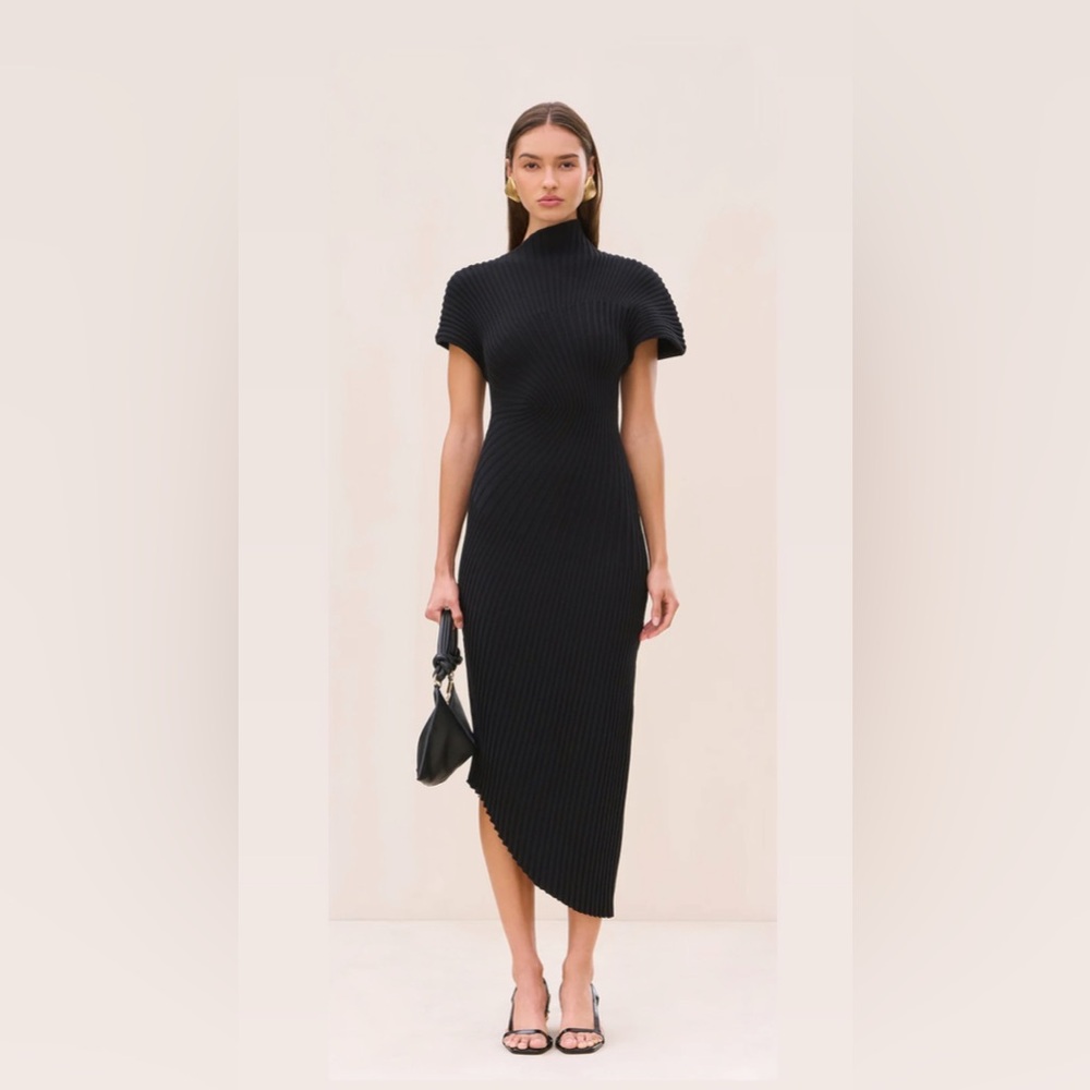 Cult Gaia CHRYSTA KNIT DRESS Black Small